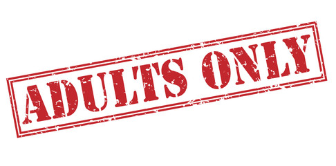 adults only red stamp on white background