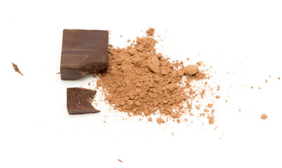 chocolate on white background