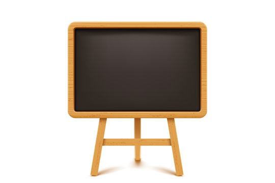 wooden blackboard on white