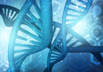 DNA molecules background, 3D rendering