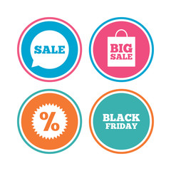 Sale speech bubble icon. Discount star symbol.