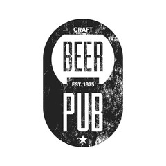 Craft beer pub logo concept isolated