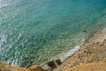  turquoise sea and stone compositon in red sea tropical location