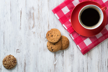 Cup of refreshing coffee