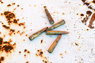 Old Dirty Bullets of AK-47 Rifle