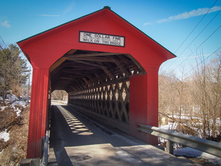 Chiselville Covered Bridge in Sunderland, Vermont