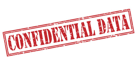 confidential data red stamp on white background