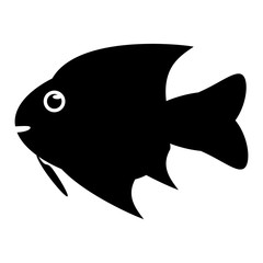 Fish animal cartoon icon. Sea life ecosystem fauna and ocean theme. Isolated and silhouette design. Vector illustration