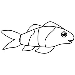 Fish animal cartoon icon. Sea life ecosystem fauna and ocean theme. Isolated and silhouette design. Vector illustration