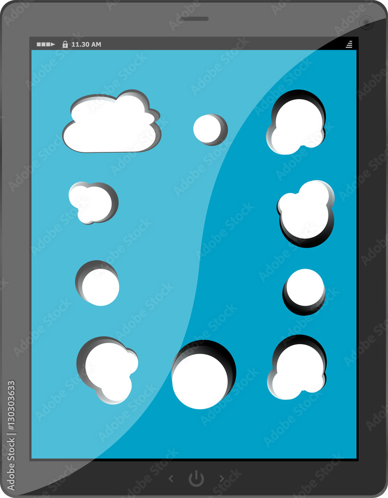 Poster cloud-computing connection on the digital tablet pc