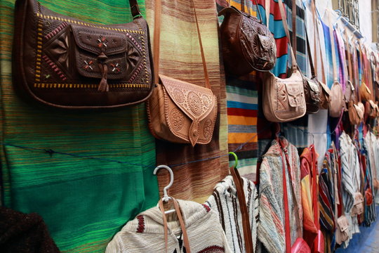 Exhibition of bags, blankets and clothing