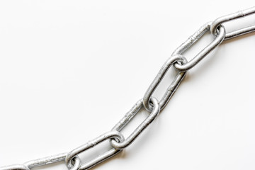 concept data protection metal chain on white background