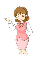 制服　女性　案内　イラスト　素材