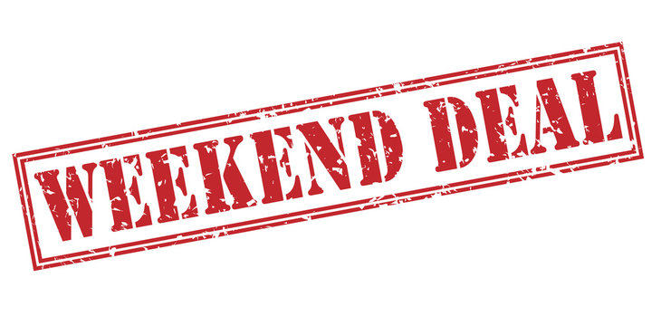 weekend deal red stamp on white background