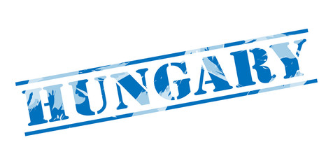 hungry blue stamp on white background