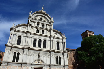 San Zaccaria church renaissance facade in Venice