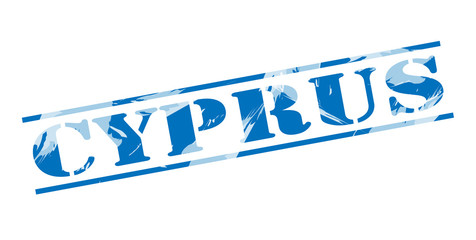 cyprus blue stamp on white background