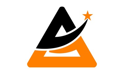 Triangle Swoosh Star Letter A