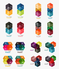 Collection of geometric paper infographic templates