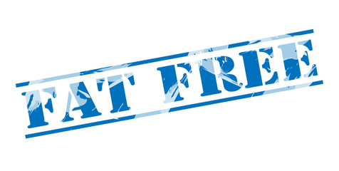 fat free blue stamp on white background