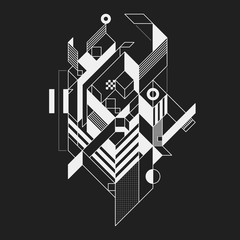 Fototapeta premium Abstract geometric element on black background. Useful for prints and posters.