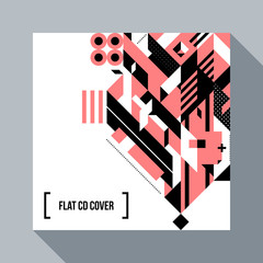 Square futuristic background/CD cover with abstract geometric element. Style of futurism and modern graffiti.