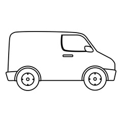 van delivery vehicle isolated icon vector illustration design