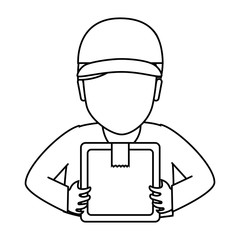 delivery service worker avatar vector illustration design