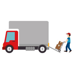 delivery service worker avatar vector illustration design