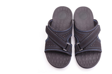 New black men's sandals isolated on white