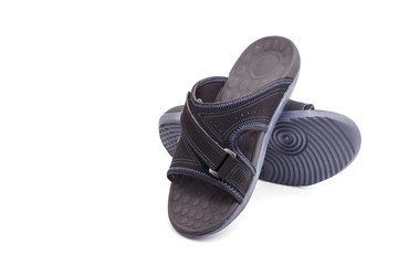 New black men's sandals isolated on white