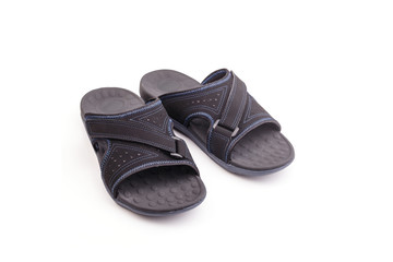 New black men's sandals isolated on white