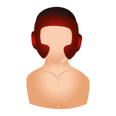 boxer silhouette avatar with helmet icon vector illustration design