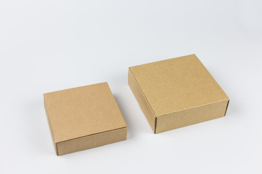 isolated yellow paper box on white background