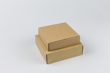 isolated yellow paper box on white background
