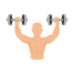 Naklejka na ściany i meble boxer silhouette avatar with weight lifting icon vector illustration design