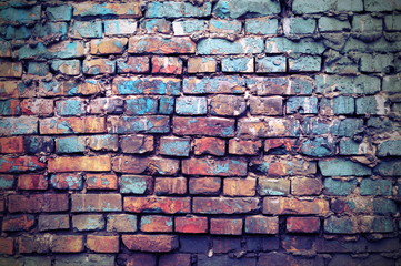 Old brick wall. Design element texture for web banner.
