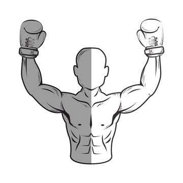 boxer silhouette avatar icon vector illustration design