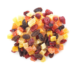 Dried fruits isolated on white