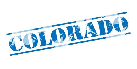 colorado blue stamp on white background