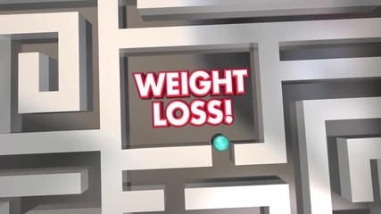 Weight Loss Diet Lose Pounds Eat Less Maze 3d Animation