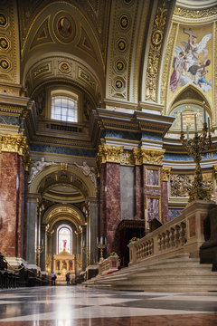 Interior of St. Stephen's Basilica (Szent Istvan-bazilika), Budapest, Hungary