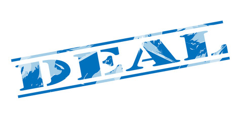 deal blue stamp on white background
