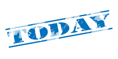 Obraz premium today blue stamp on white background
