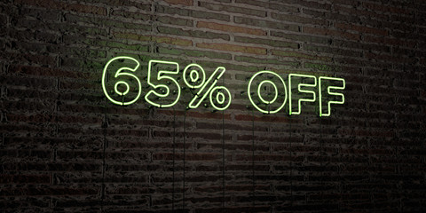 65% OFF -Realistic Neon Sign on Brick Wall background - 3D rendered royalty free stock image. Can be used for online banner ads and direct mailers..