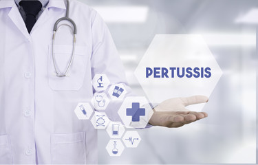 Pertussis Professional doctor use computer and medical equipment
