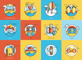 Vector travel icon set design