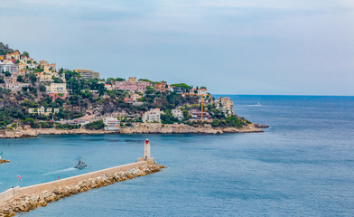 Fototapeta na wymiar Nice city coastline on the Mediterranean Sea
