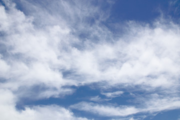Beautiful white clouds with blue sky background