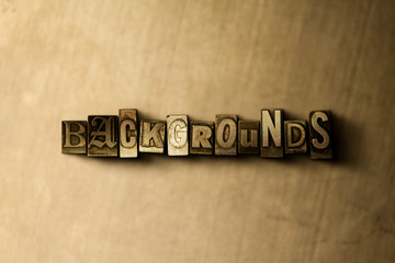 BACKGROUNDS - close-up of grungy vintage typeset word on metal backdrop. Royalty free stock illustration.  Can be used for online banner ads and direct mail.